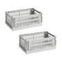 HAY Colour Crate light grey recycled - Mand S, 26,5 x 17 cm,, (set van 2)