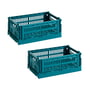 Hay Colour Crate ocean green recycled - Mand S, 26,5 x 17 cm,, (set van 2)