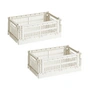HAY Colour Crate off white recycled - Mand S, 26,5 x 17 cm,, (set van 2)