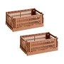 HAY Colour Crate terracotta recycled - Mand S, 26,5 x 17 cm,, (set van 2)