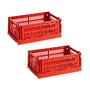 Hay Colour Crate red recycled - Mand S, 26,5 x 17 cm,, (set van 2)