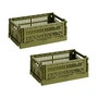 HAY Colour Crate olive recycled - Mand S, 26,5 x 17 cm,, (set van 2)