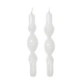 Broste Copenhagen Twist - Kaars, zuiver wit (set van 2)