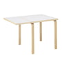 Artek - Aalto DL81C inklapbare eettafel, H x L 74 x 79 / 112,5 cm, wit