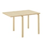 Artek - Aalto DL81C inklapbare eettafel, H x L 74 x 79 / 112,5 cm, berken naturel