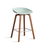 Hay About A Stool AAS 2. - 32 H 75 cm, gelakt notenhout / roestvrij staal / dusty mint 0 (viltglijders)