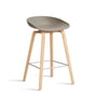 Hay About A Stool AAS 2. - 32 H 75 cm, gezeept eiken / roestvrij staal / kaki 0 (viltglijders)