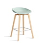 Hay About A Stool AAS 2. - 32 H 75 cm, gezeept eiken / roestvrij staal / mint stof 0 (viltglijders)