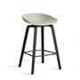 HAY - About A Stool AAS 32 H 65 cm, zwart gelakt eiken / zwart staal / pastelgroen 2. 0 (viltglijders)