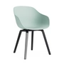 HAY - About A Chair AAC 222, zwart gelakt eiken / dusty mint 2. 0 (viltglijders)
