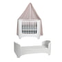 Leander - Baby junior bed wit met hemel, stoffig roze