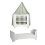 Leander - Baby junior bed wit met hemel, saliegroen