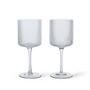 Ferm Living Ripple - Wit wijnglas, helder (set van 2)