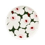 Marimekko Oiva Unikko - Bord, Ø 25 cm, wit / donkergroen / lichtroze