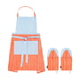 Marimekko - Piccolo keukenset, keukenschort & Ovenwanten, wit / tomaat rood / lichtblauw (3 stuks)