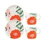 Marimekko - Oiva Puutarhakutsut ontbijtset, wit / groen / oranje (4 stuks)