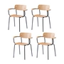 FDB Møbler - J182 Holmen fauteuil, zwart / eiken (set van 4)