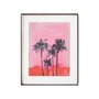 HKliving - Acrylic Frame Brown Palms schilderij 40x50