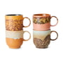 HKliving - 70's koffiekopje, 250 ml, cape (set van 4)