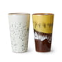 HKliving 70's - Latte macchiato mok, 300 ml, pekel (set van 2)