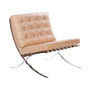 Barcelona Knoll - Fauteuil, chroom / naturel Venezia leder