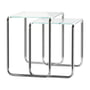 Thonet B 9 - Set tafels, a + b, chroom / opaalwit diamantgeslepen glas