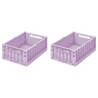LIEWOOD - Weston Opbergdoos, 36 x 25 x 13,5 cm, licht lavendel (set van 2)