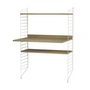 String - Werkplekcombinatie, 78 x 115 x 58 cm, eiken / wit