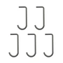 String - Haken voor metalen plank, donkergrijs (set van 5)