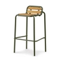 Normann Copenhagen - Vig outdoor barkruk, h 75 cm, naturel robinia / donkergroen