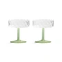 & klevering Coupe - Twirl champagneglas, groen (set van 2)