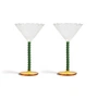 & klevering - Coupe Perle cocktailglas, groen (set van 2)
