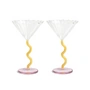 &klevering - Curve coupe champagneglazen set van 2 caramel