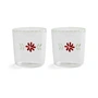 & klevering - Flora drinkglas 300 ml, rood (set van 2)