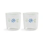 & klevering - Flora drinkglas 300 ml, blauw (set van 2)