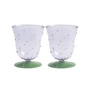 & klevering - Dot drinkglas 200 ml, paars (set van 2)