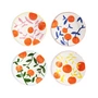 & klevering - Oranje bord, tak, Ø 22 cm, veelkleurig (set van 4)