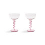 & klevering - Coupe Spiraal champagneglas, 0,2 l, roze (set van 2)
