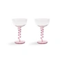 & klevering - Coupe Spiraal champagneglas, 0,2 l, roze (set van 2)
