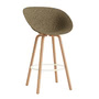 Normann Copenhagen - Mat barkruk met armleuningen 75 cm, zeewier / crème