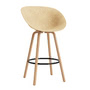 Normann Copenhagen - Mat barkruk met armleuningen 75 cm, hennep / zwart