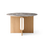 Audo - Androgyne Eettafel Ø 120 cm, eiken naturel / tafelblad Galaxy grijs marmer
