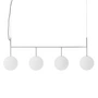 Audo - TR hanglamp met ophangframe (4-lichts), gepolijst staal / mat opalen lichtbron