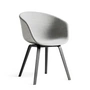 HAY - About A Chair AAC 23, zwart gebeitst eiken / bekleding grijs (Remix 123)