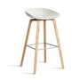 HAY - About A Stool AAS 32 H 75 cm, gelakt eiken / roestvrij staal / gemêleerd crème 2. 0 (kunststof glijders)