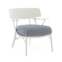 Kartell - A.I. Outdoor Loungestoel, wit / wit-blauw (keperstof)
