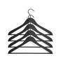 HAY - Soft Coat Kleerhanger met stang, slim, zwart (set van 4)