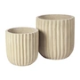 Broste Copenhagen - Fiber Plant pot, Ø 37 x 37 cm, antiek beige (set van 2)