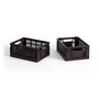 HAY - Colour Crate Mand Mini, 17 x 13 cm, bordeaux, recycled (set van 2)