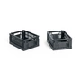 HAY - Colour Crate Mand Mini, 17 x 13 cm, houtskool, recycled (set van 2)